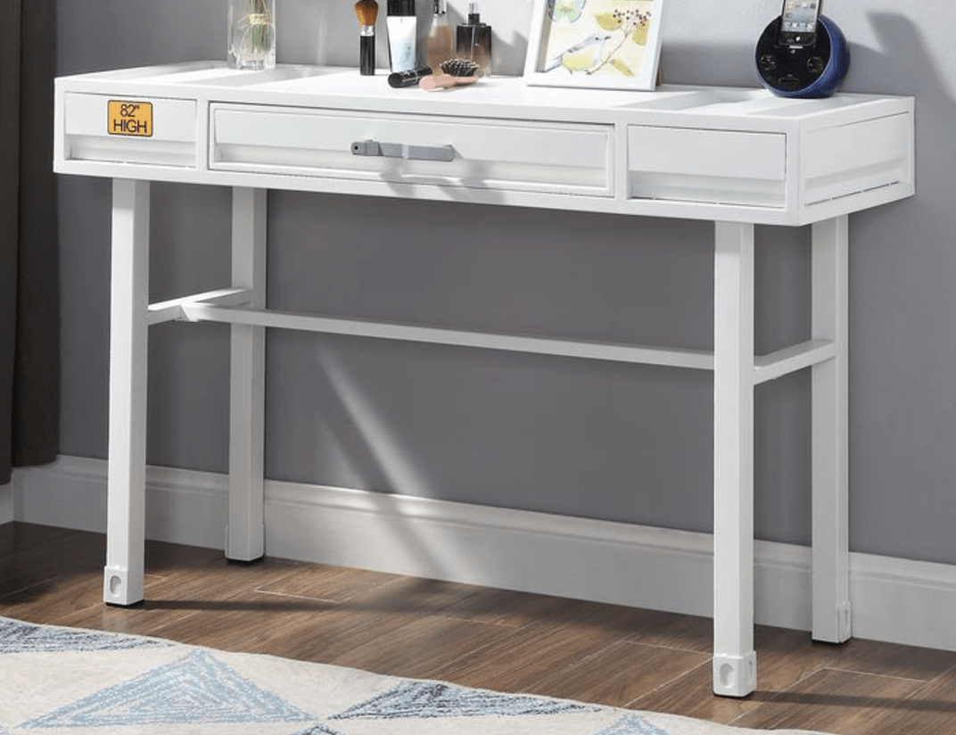 Cargo White Finish Vanity Desk - 1st Choice Furniture Direct