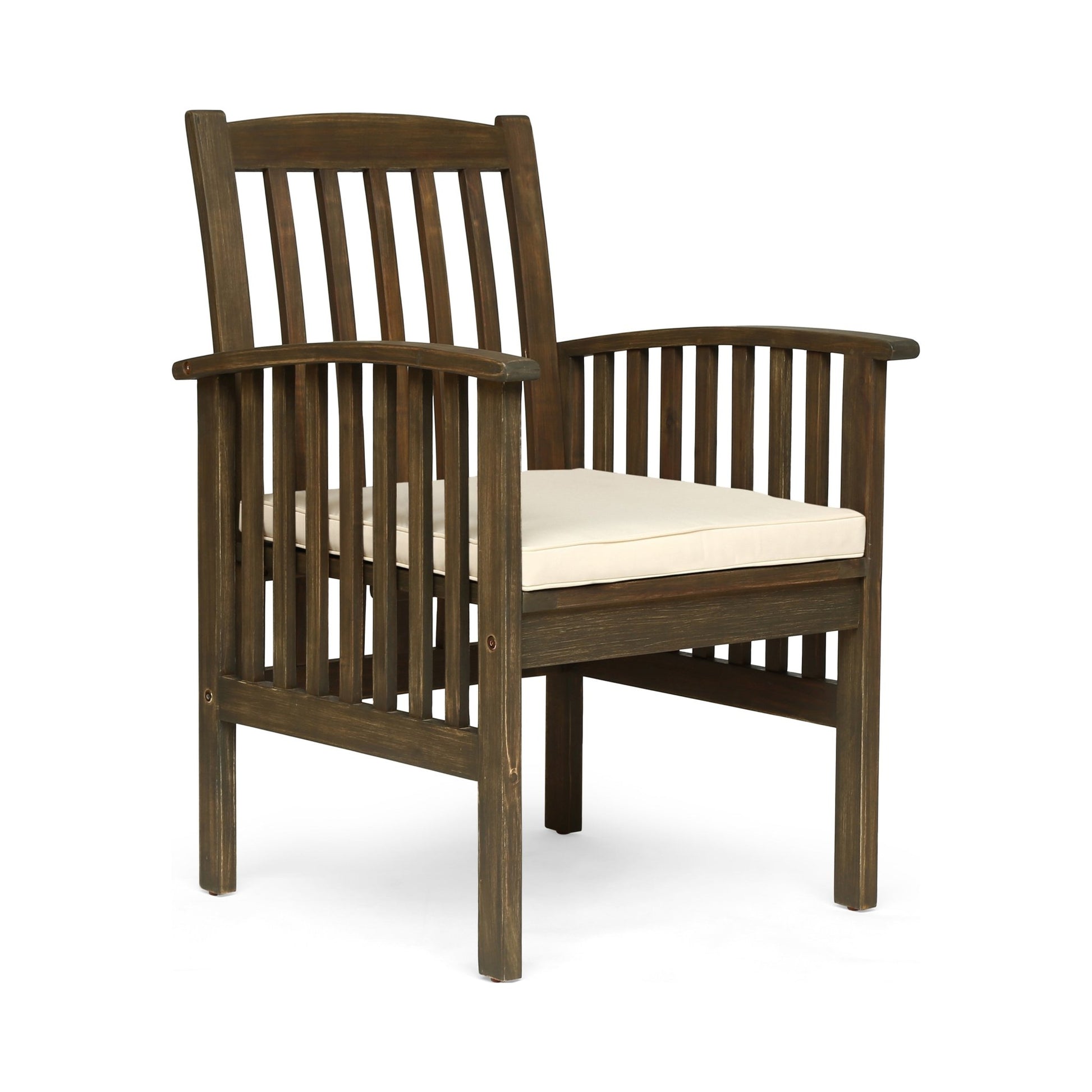 CASA Acacia Dining Chair Set with Cushions, Grey and Cream,2PCS - 1st Choice Furniture Direct