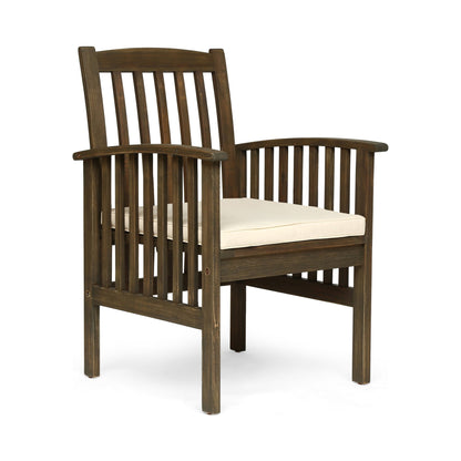 CASA Acacia Dining Chair Set with Cushions, Grey and Cream,2PCS - 1st Choice Furniture Direct