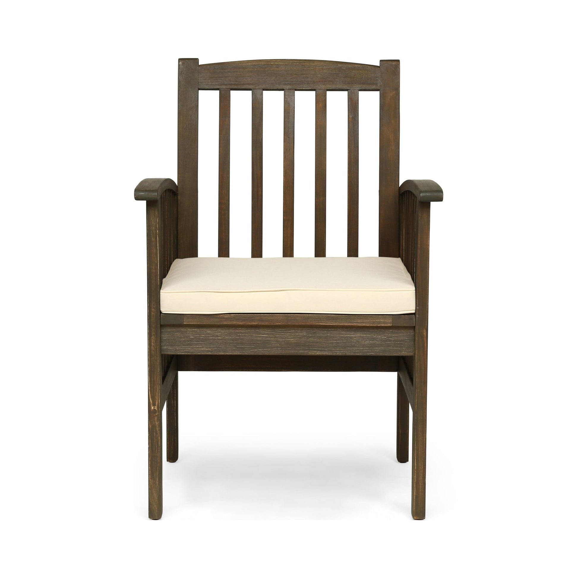CASA Acacia Dining Chair Set with Cushions, Grey and Cream,2PCS - 1st Choice Furniture Direct