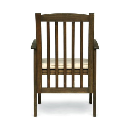 CASA Acacia Dining Chair Set with Cushions, Grey and Cream,2PCS - 1st Choice Furniture Direct