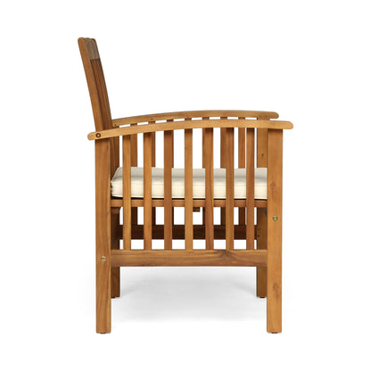 CASA Rustic Dining Chair Set with Cushions, Acacia Wood, Brown, 2PCS - 1st Choice Furniture Direct