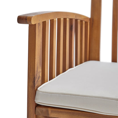 CASA Rustic Dining Chair Set with Cushions, Acacia Wood, Brown, 2PCS - 1st Choice Furniture Direct