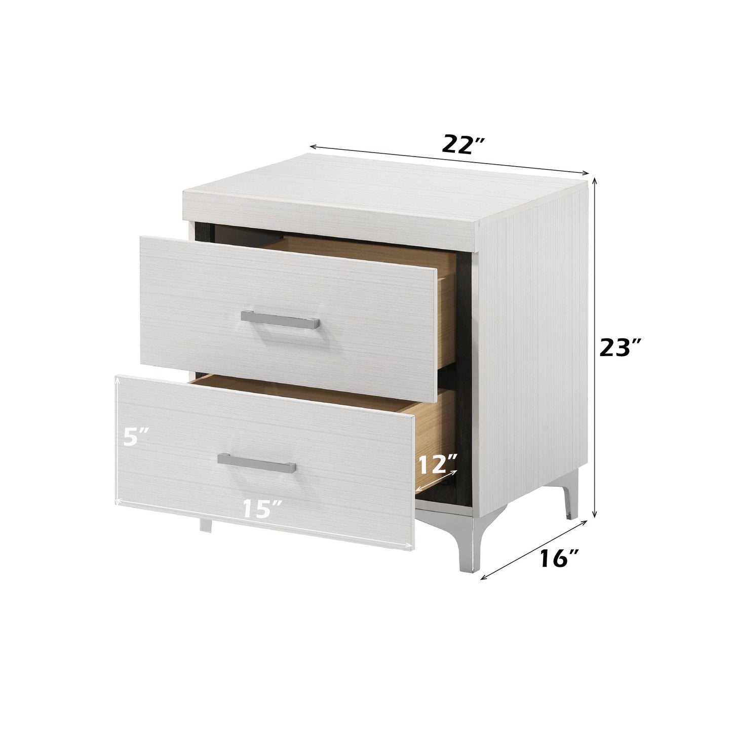 Casilda White Finish Nightstand - 1st Choice Furniture Direct