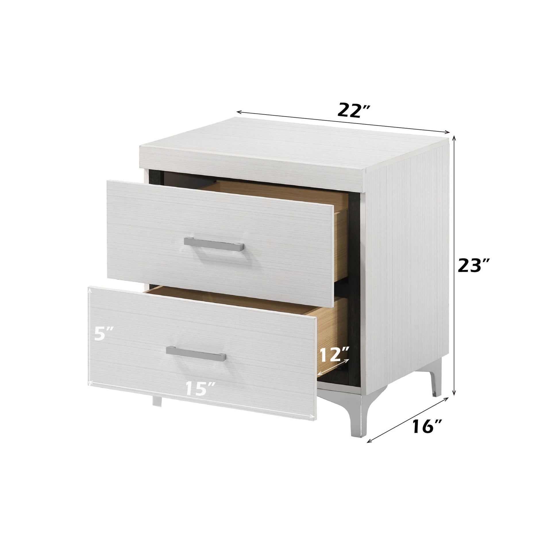 Casilda White Finish Nightstand - 1st Choice Furniture Direct