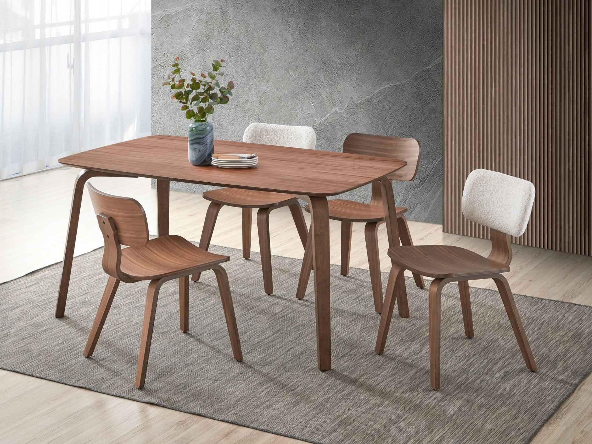 Casson Walnut Finish Side Chair (Set of 2) - 1st Choice Furniture Direct