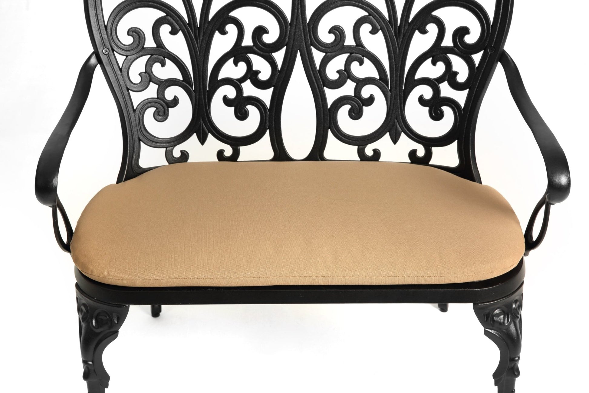 Cast aluminium bench with cushion - 1st Choice Furniture Direct