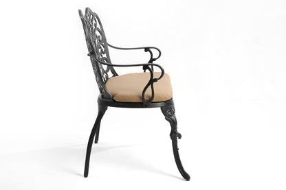 Cast aluminium bench with cushion - 1st Choice Furniture Direct