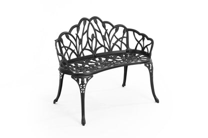 Cast Aluminum Outdoor Garden Bench with Butterfly Back Design - 1st Choice Furniture Direct