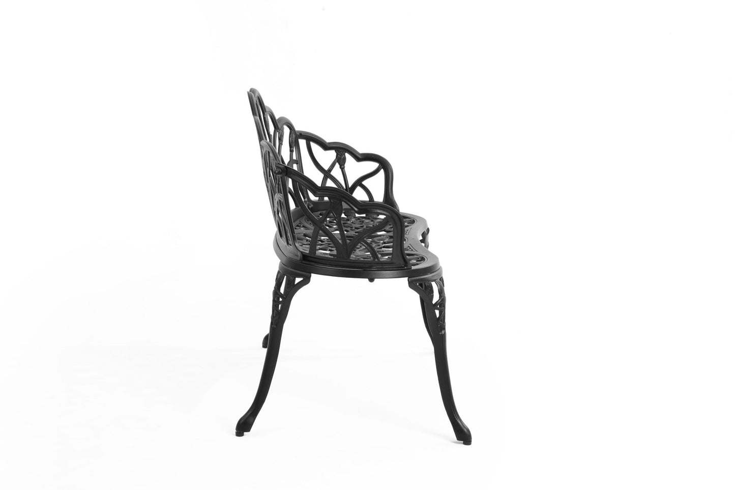 Cast Aluminum Outdoor Garden Bench with Butterfly Back Design - 1st Choice Furniture Direct