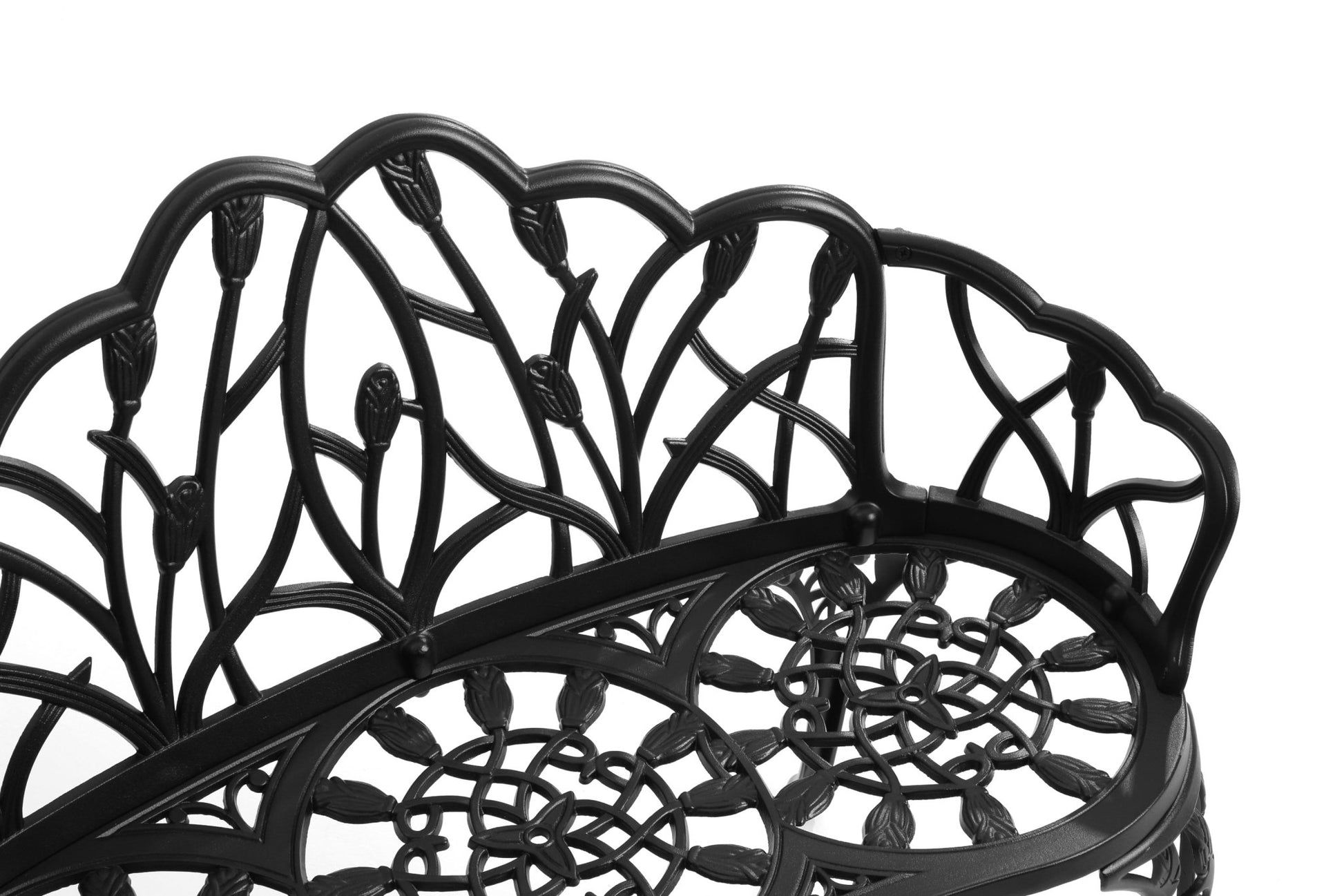 Cast Aluminum Outdoor Garden Bench with Butterfly Back Design - 1st Choice Furniture Direct