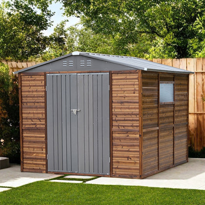 8*8FT Iron-Wood Combination Tool Shed – A Perfect Blend of Nature and Functionality