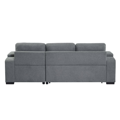 1st Choice Kabira Sleeper Sectional Sofa with Storage in Gray Fabric