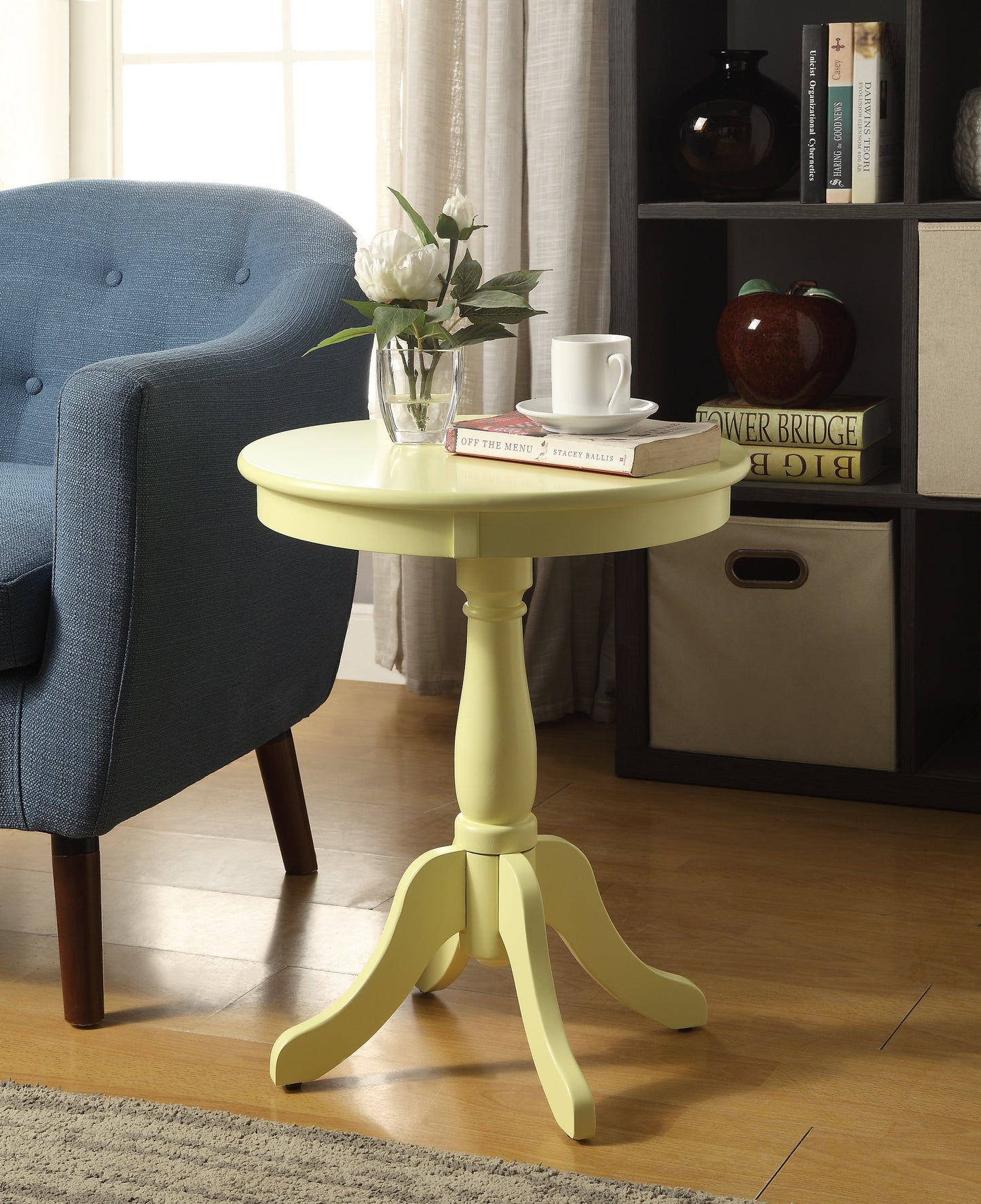 Alger Light Yellow Finish Accent Table