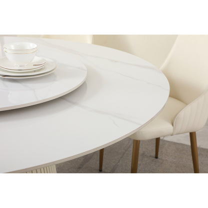 1st Choice 31.5" Premium White Sintered Stone Dining Table Set