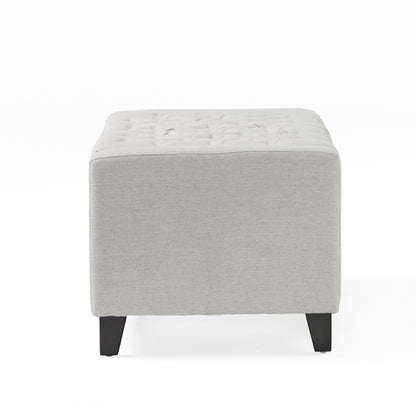 1st Choice Modern Bedroom Tufted Guernsey Storage Fabric Grey Ottoman