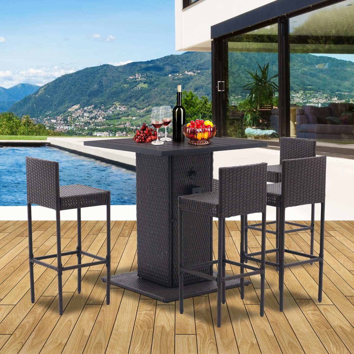 1st Choice All-Weather PE Rattan 5pc Outdoor Conversation Bar Set