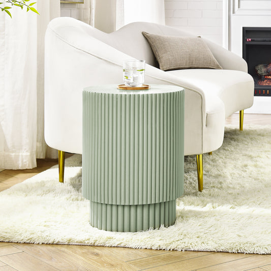19.9-inch H-shaped barrel coffee table, Nordic style, simple design, suitable for indoor and outdoor use, made of magnesium oxide, suitable for living room, bedroom or garden sofa