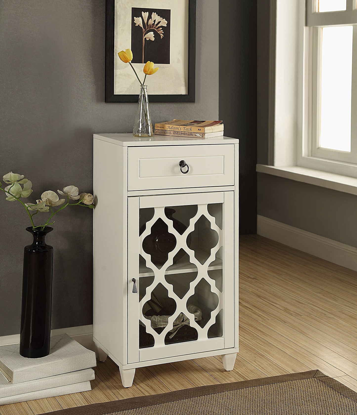 Ceara White Finish Accent Table - 1st Choice Furniture Direct