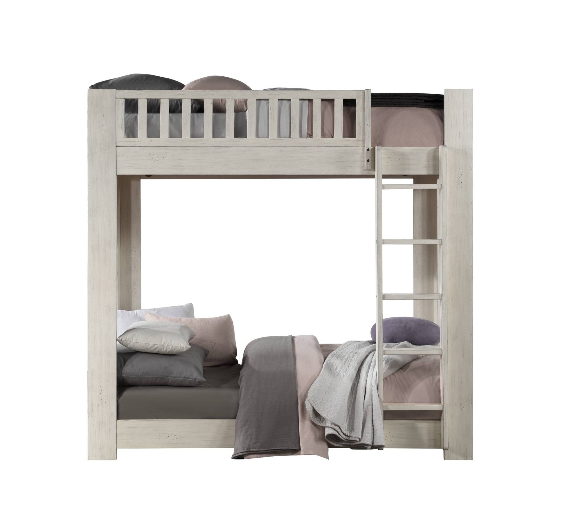 Cedro Weathered White Finish Twin/Twin Bunk Bed - 1st Choice Furniture Direct
