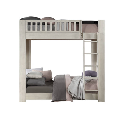 Cedro Weathered White Finish Twin/Twin Bunk Bed - 1st Choice Furniture Direct