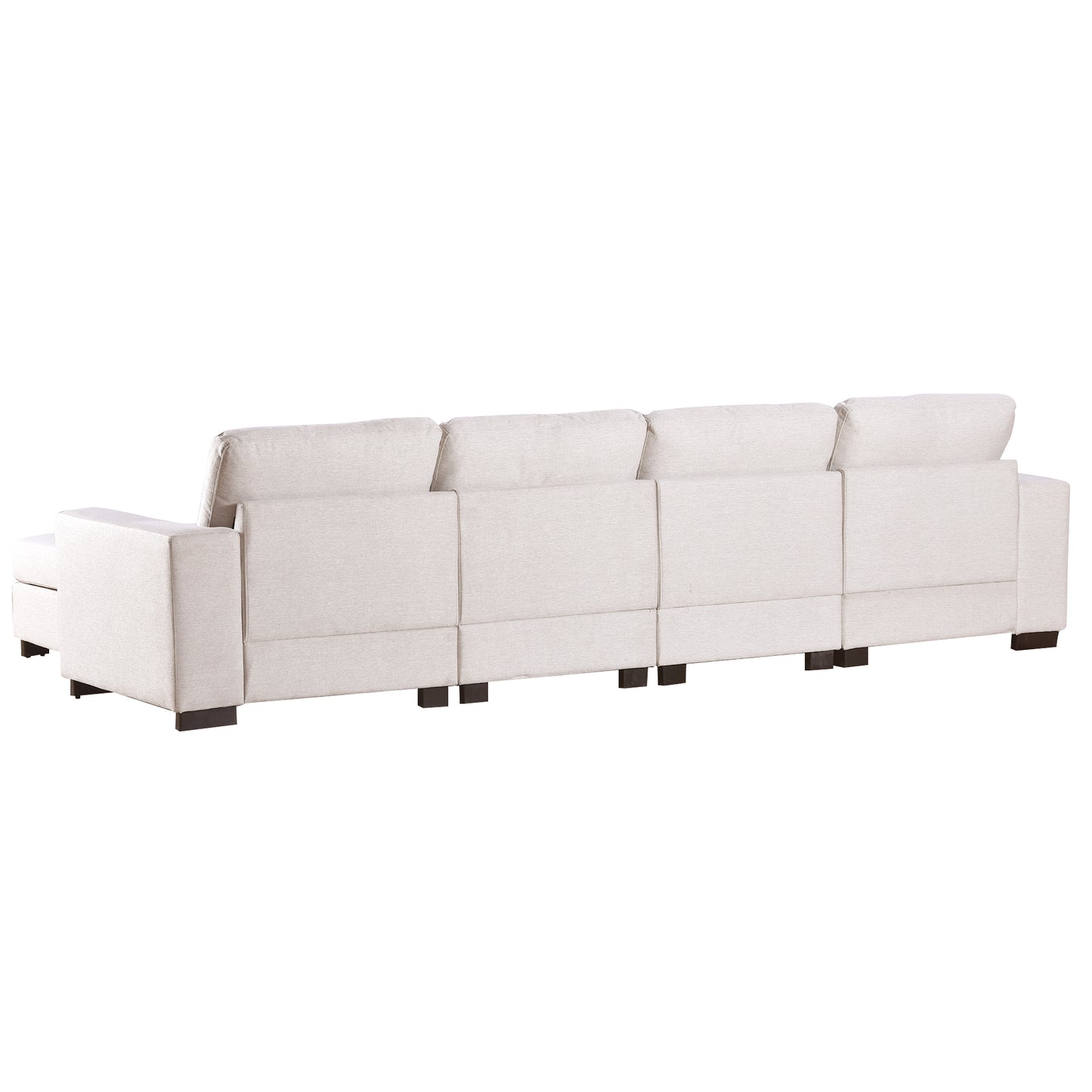 1st Choice 3 Pieces U shaped Sofa with Removable Ottomans in Beige