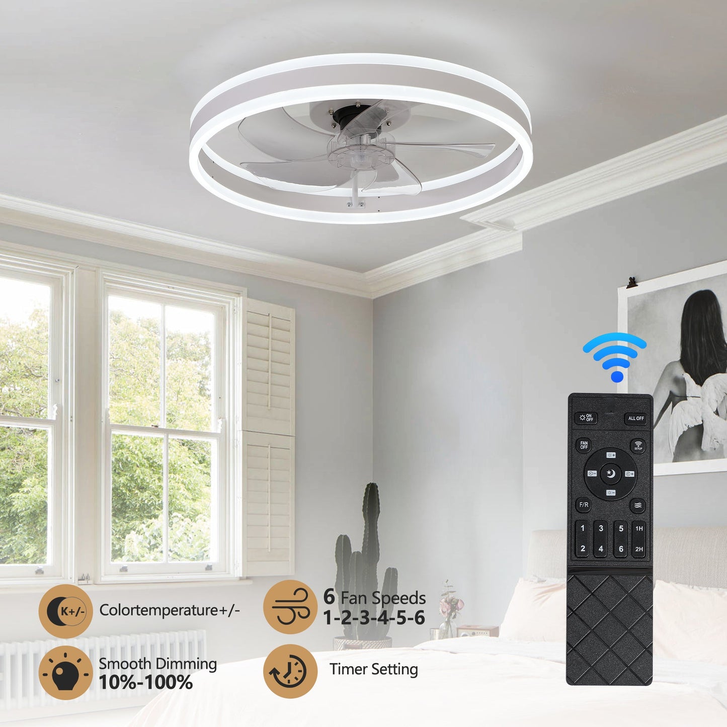 Ceiling Fan with Lights Dimmable LED - 1st Choice Furniture Direct