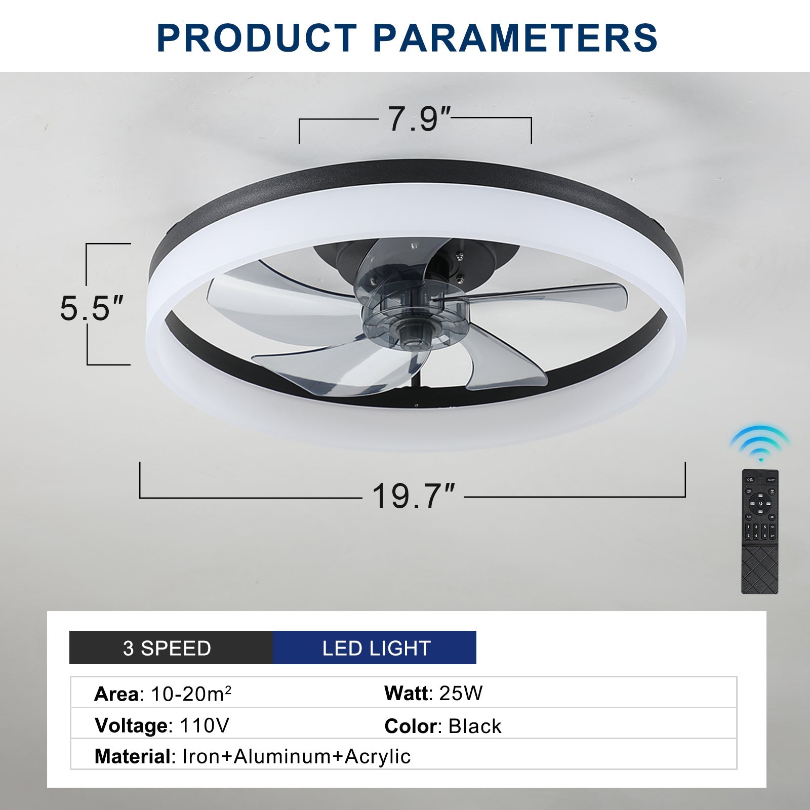 Ceiling Fan with Lights Dimmable LED - 1st Choice Furniture Direct