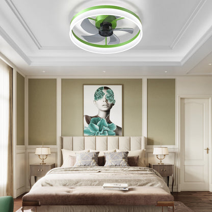 Ceiling Fans with Lights Dimmable LED Embedded installation of thin modern ceiling fans(Green) - 1st Choice Furniture Direct