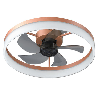 Ceiling Fans with Lights Dimmable LED Embedded installation of thin modern ceiling fans(Rose Gold) - 1st Choice Furniture Direct