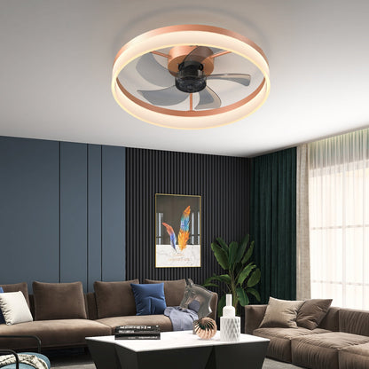 Ceiling Fans with Lights Dimmable LED Embedded installation of thin modern ceiling fans(Rose Gold) - 1st Choice Furniture Direct