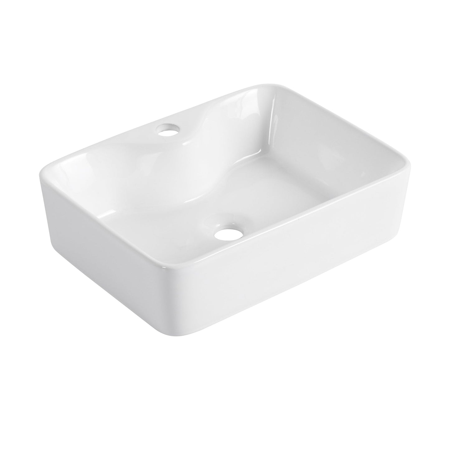 Ceramic Rectangular Above Counter White Bathroom Sink Art Basin (BAB111MOWH) - 1st Choice Furniture Direct