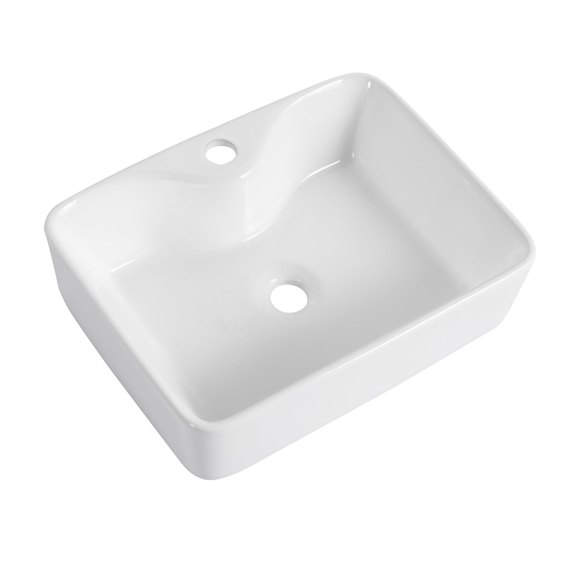 Ceramic Rectangular Above Counter White Bathroom Sink Art Basin (BAB111MOWH) - 1st Choice Furniture Direct