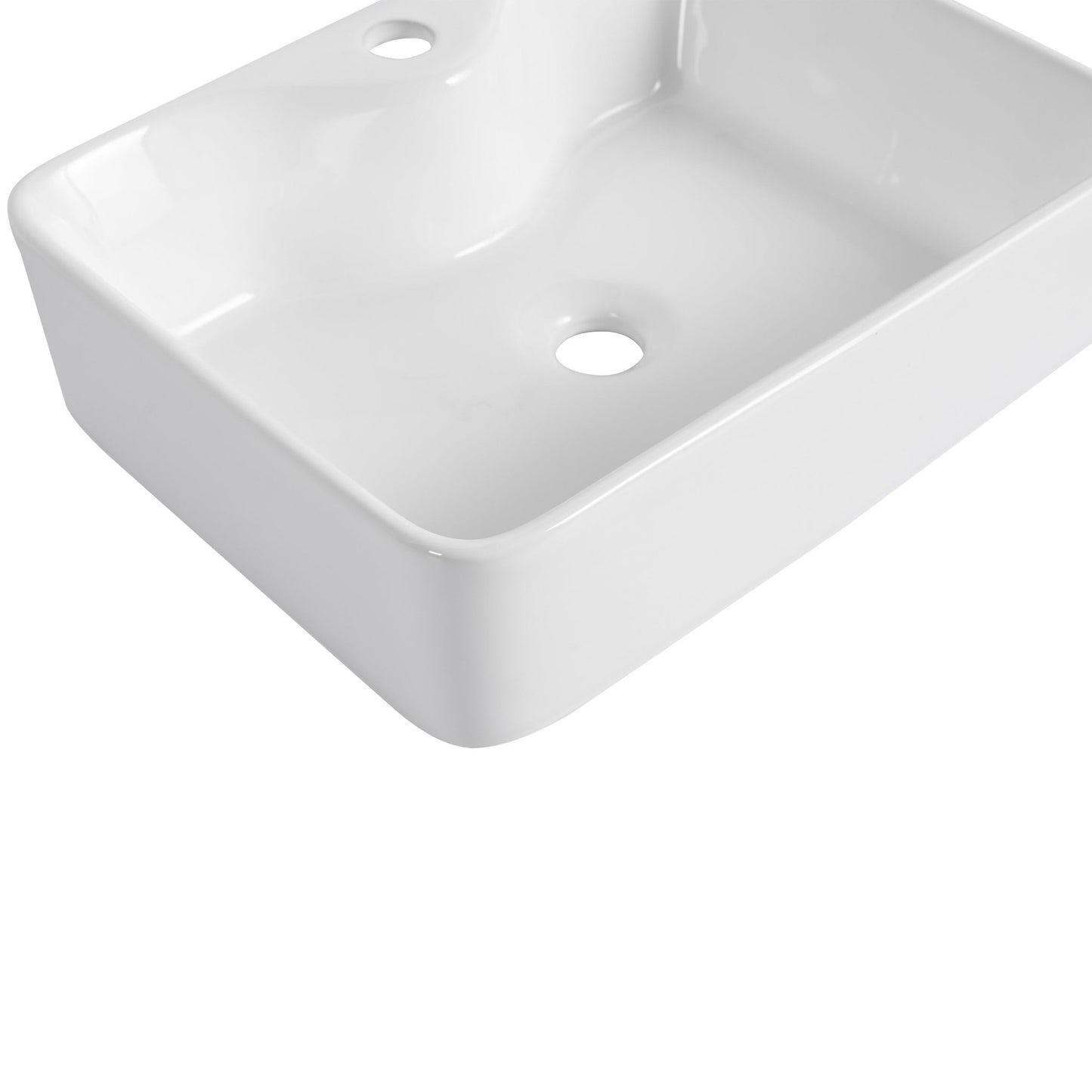 Ceramic Rectangular Above Counter White Bathroom Sink Art Basin (BAB111MOWH) - 1st Choice Furniture Direct