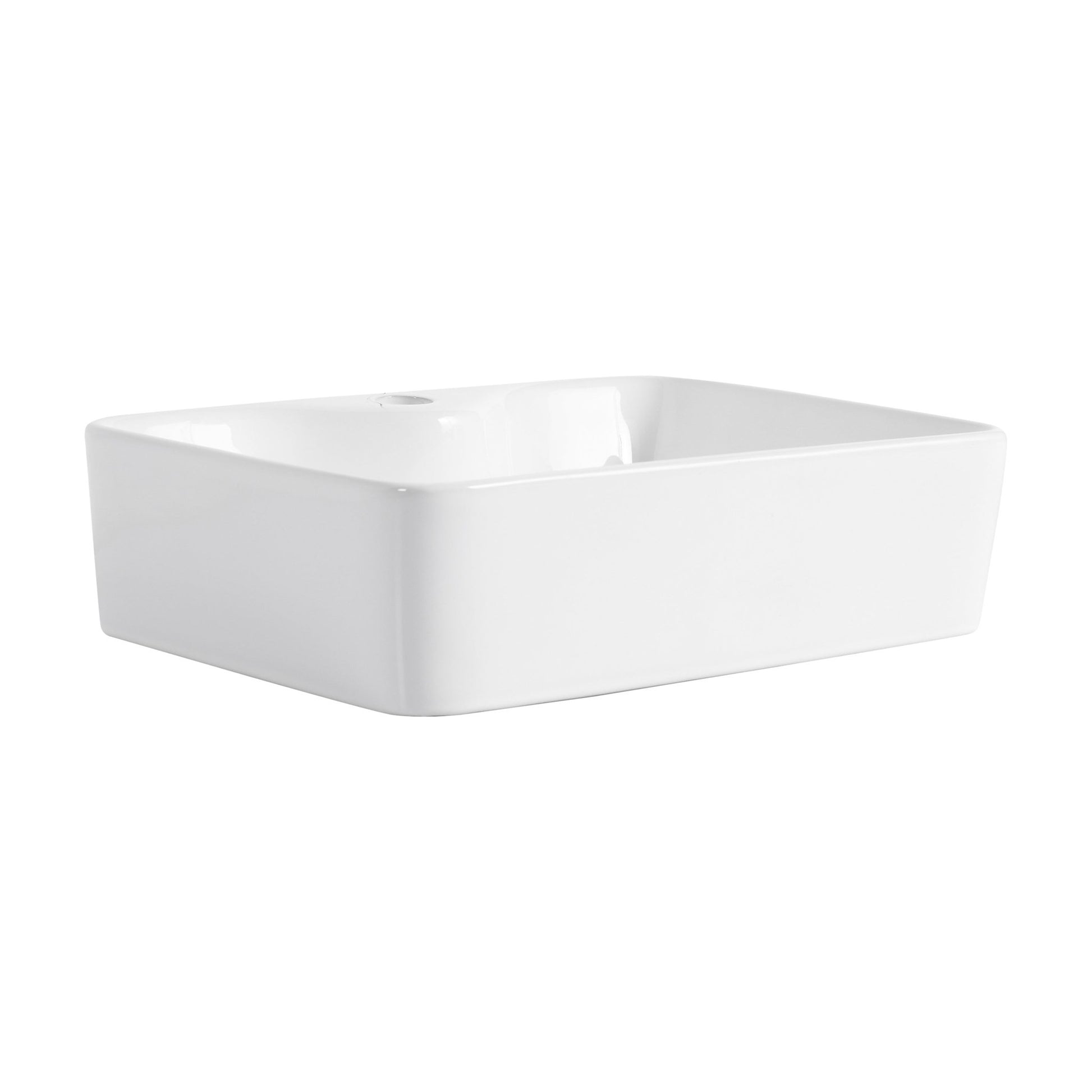 Ceramic Rectangular Above Counter White Bathroom Sink Art Basin (BAB111MOWH) - 1st Choice Furniture Direct