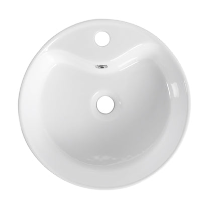 Ceramic Rotundity Above Counter White Bathroom Sink Art Basin (BAB3098MOWH) - 1st Choice Furniture Direct