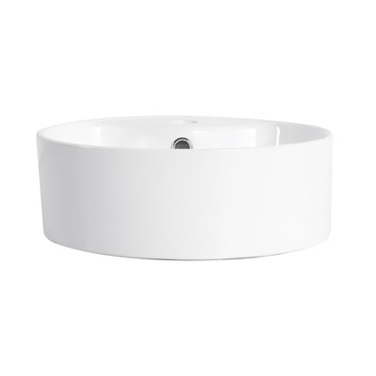 Ceramic Rotundity Above Counter White Bathroom Sink Art Basin (BAB3098MOWH) - 1st Choice Furniture Direct