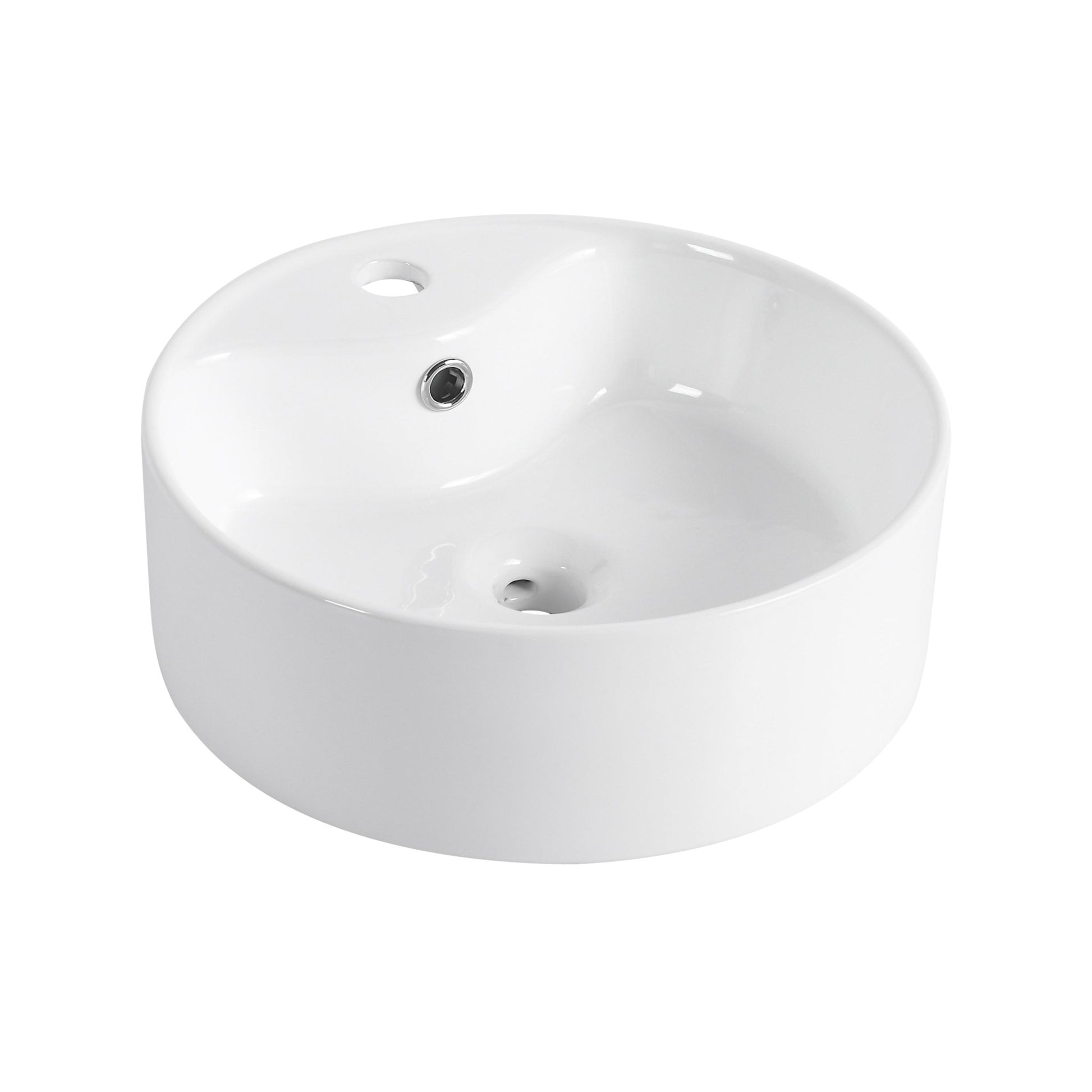 Ceramic Rotundity Above Counter White Bathroom Sink Art Basin (BAB3098MOWH) - 1st Choice Furniture Direct