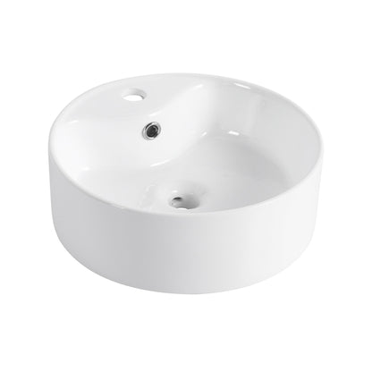 Ceramic Rotundity Above Counter White Bathroom Sink Art Basin (BAB3098MOWH) - 1st Choice Furniture Direct