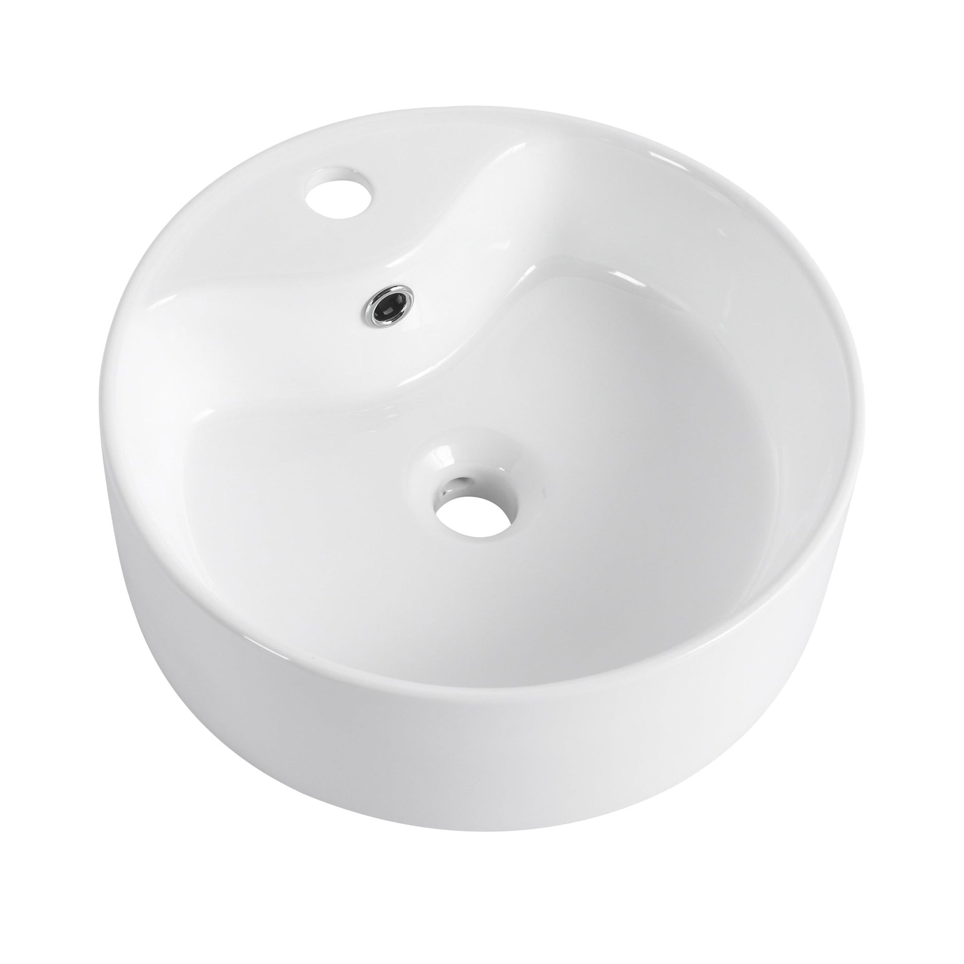 Ceramic Rotundity Above Counter White Bathroom Sink Art Basin (BAB3098MOWH) - 1st Choice Furniture Direct