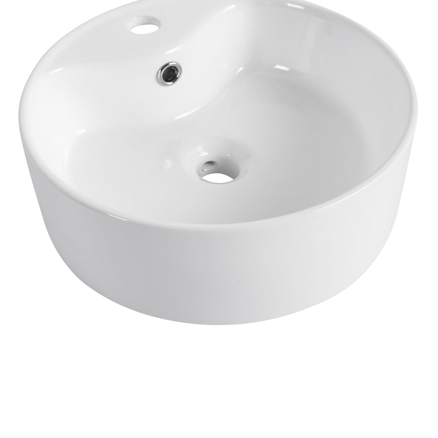 Ceramic Rotundity Above Counter White Bathroom Sink Art Basin (BAB3098MOWH) - 1st Choice Furniture Direct