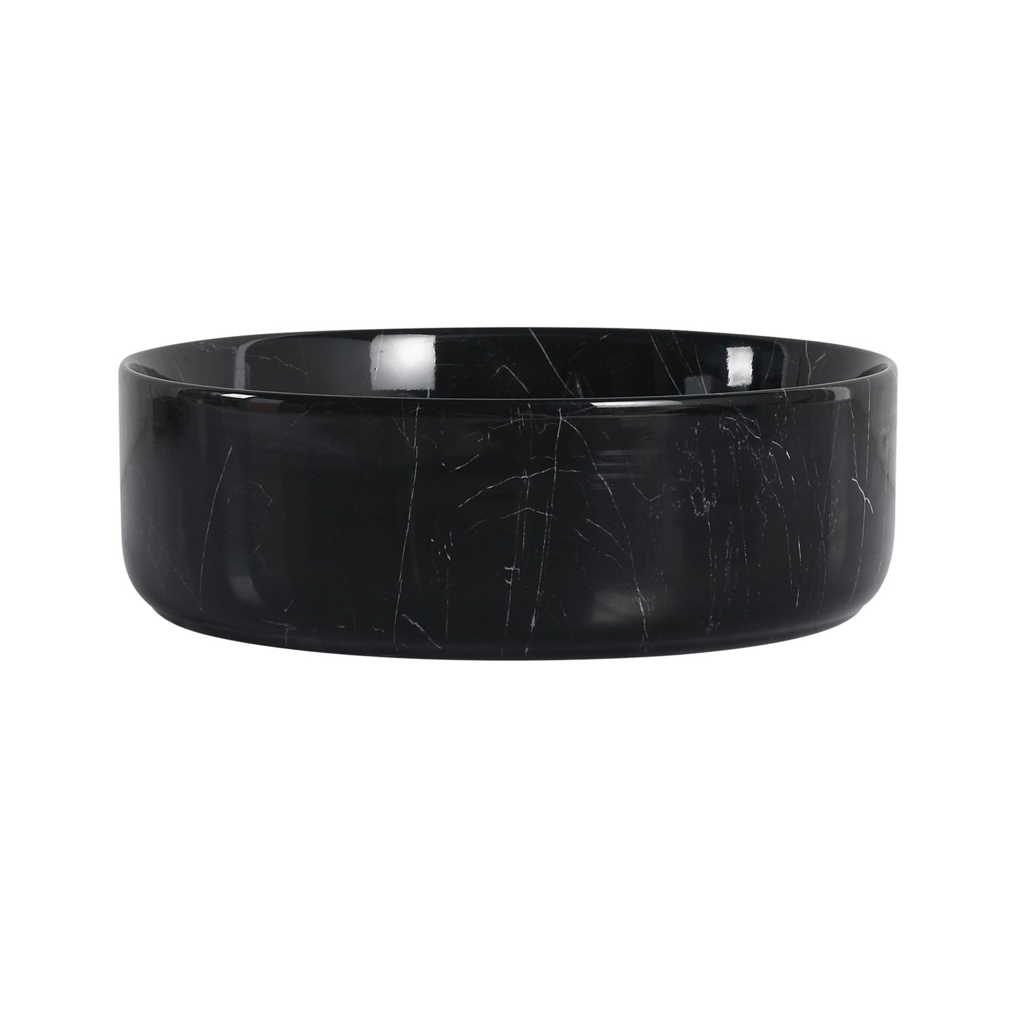 Ceramic Round Above Counter Bathroom Sink Art Basin, Black Background With White Patterns (BAA0014012RR) - 1st Choice Furniture Direct