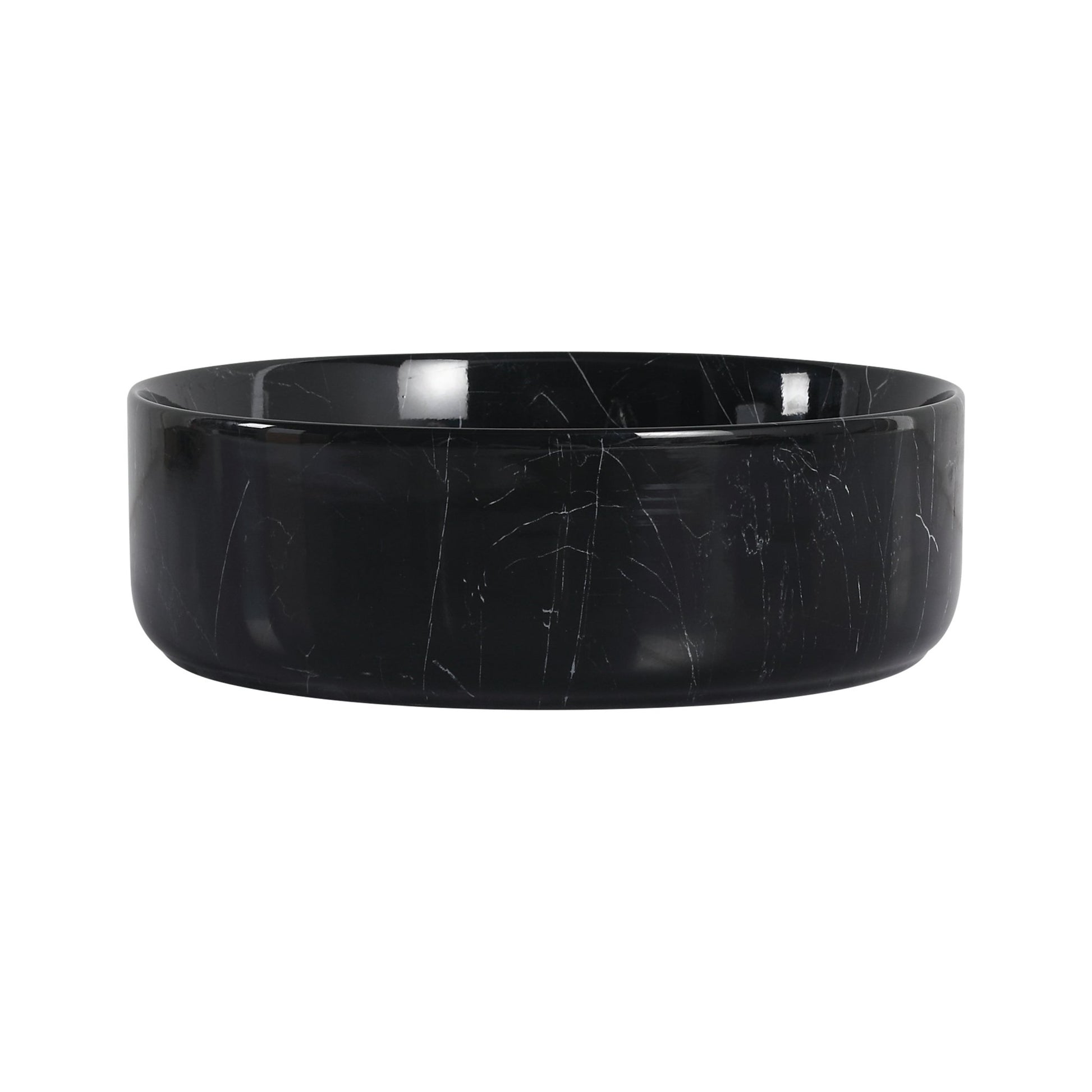 Ceramic Round Above Counter Bathroom Sink Art Basin, Black Background With White Patterns (BAA0014012RR) - 1st Choice Furniture Direct