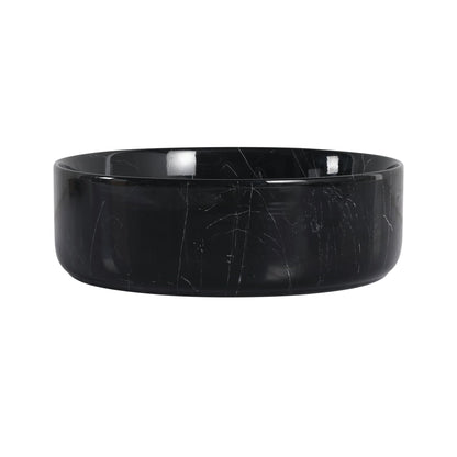 Ceramic Round Above Counter Bathroom Sink Art Basin, Black Background With White Patterns (BAA0014012RR) - 1st Choice Furniture Direct
