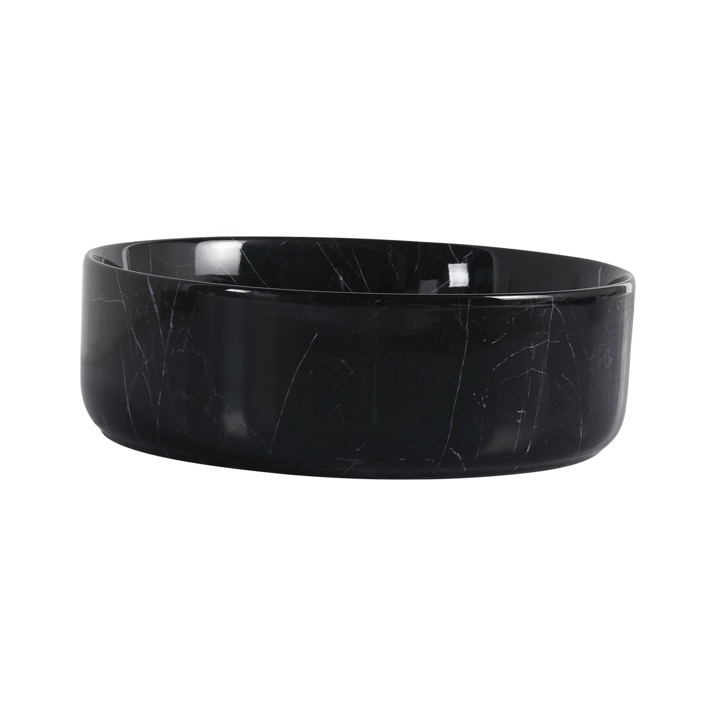 Ceramic Round Above Counter Bathroom Sink Art Basin, Black Background With White Patterns (BAA0014012RR) - 1st Choice Furniture Direct