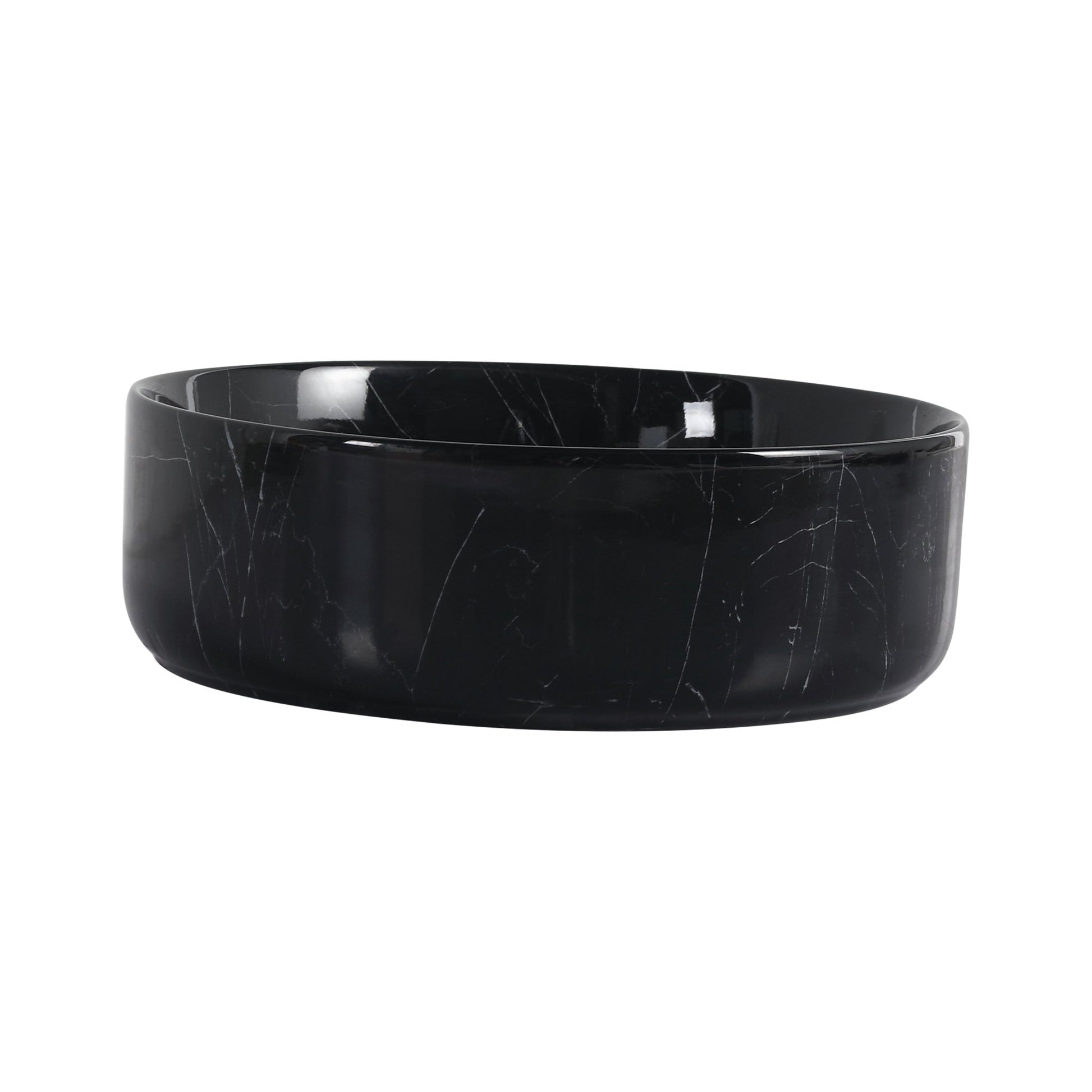Ceramic Round Above Counter Bathroom Sink Art Basin, Black Background With White Patterns (BAA0014012RR) - 1st Choice Furniture Direct