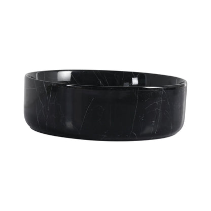 Ceramic Round Above Counter Bathroom Sink Art Basin, Black Background With White Patterns (BAA0014012RR) - 1st Choice Furniture Direct