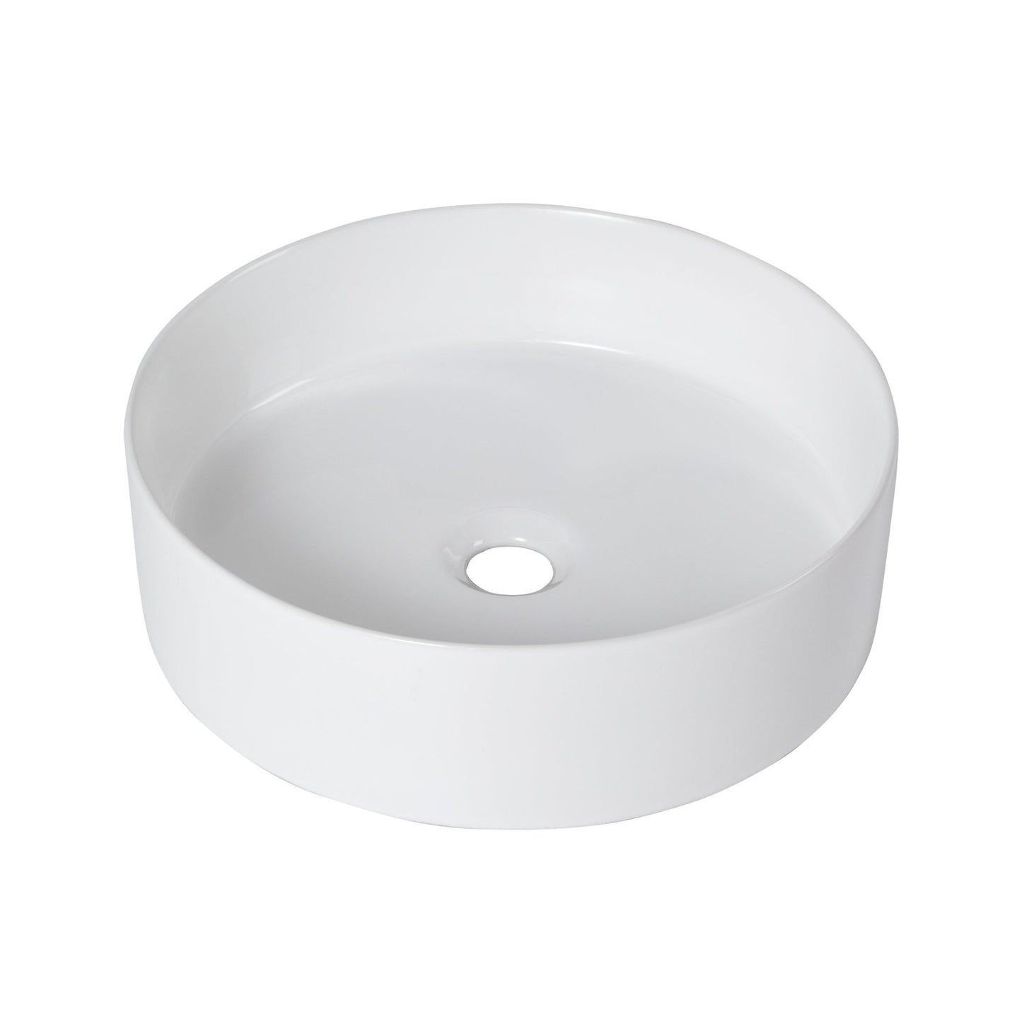 Ceramic Round Above Counter White Bathroom Sink Art Basin(BAB400MOWH) - 1st Choice Furniture Direct