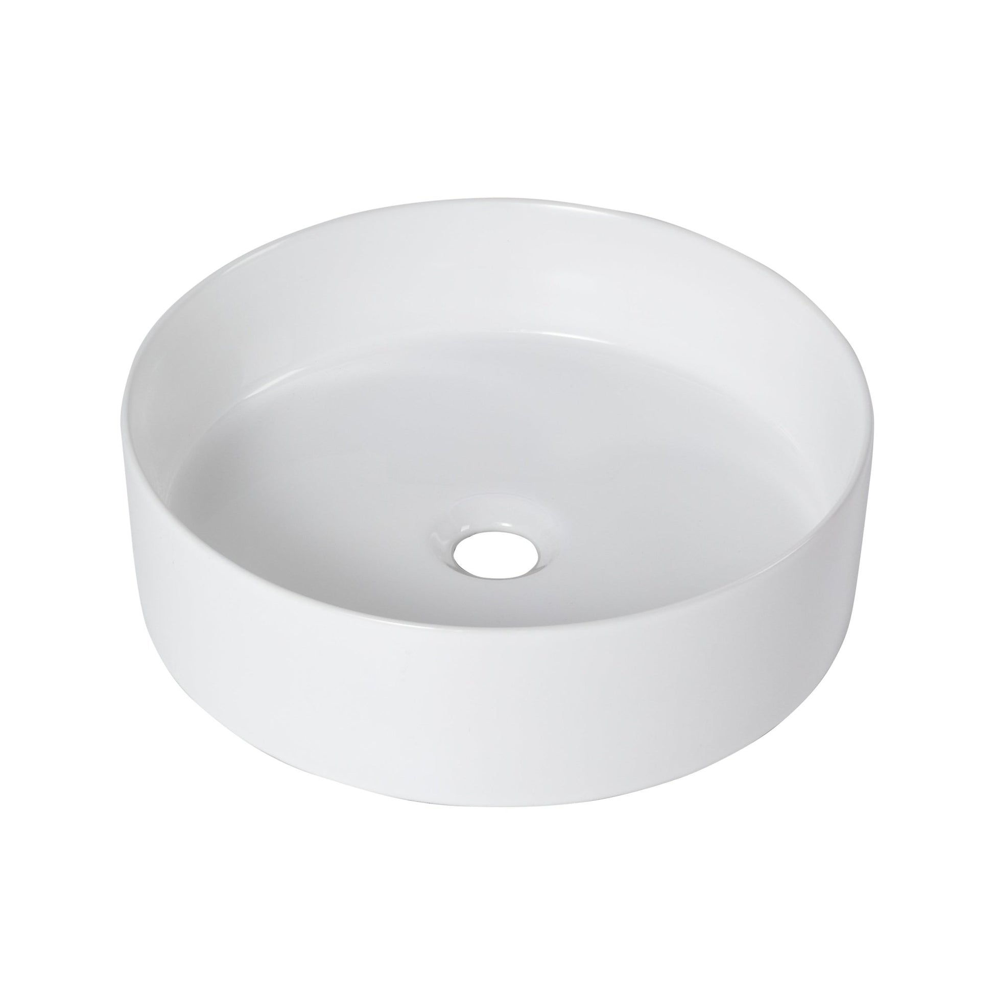 Ceramic Round Above Counter White Bathroom Sink Art Basin(BAB400MOWH) - 1st Choice Furniture Direct