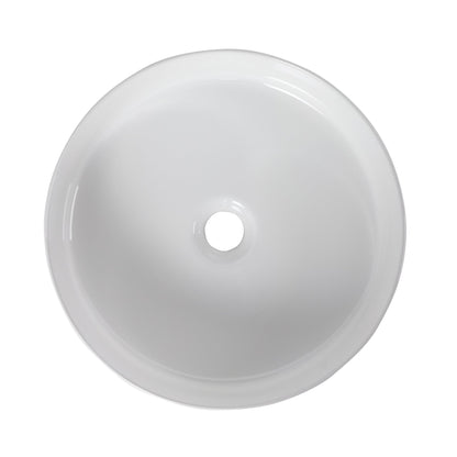 Ceramic Round Above Counter White Bathroom Sink Art Basin(BAB400MOWH) - 1st Choice Furniture Direct